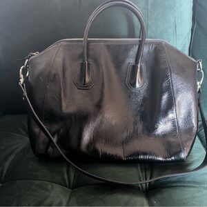 Black Patent Leather Handbag